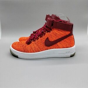 Nike Air Force 1 Flyknit Basketball Shoes Total Crimson Team Red Womens Size 6.5